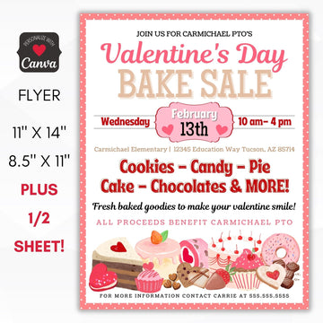 valentines bake sale flyer